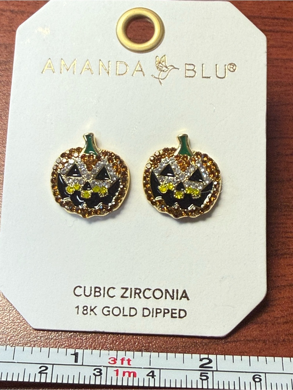 Amanda Blu - Jack-O-Lantern Cubic Zirconia Stud Earrings